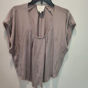 Women's Madison Marcus Gray Beaded Silk blouse (S)